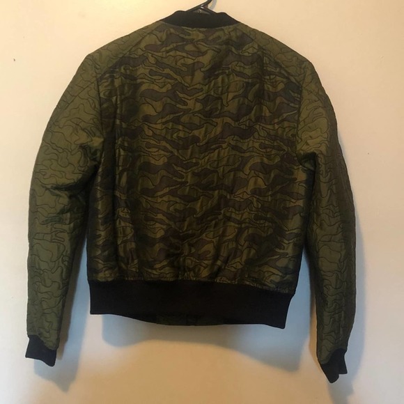 BCBGMaxAzria Green Gibson Camouflage Bomber Jacket Size XXS-New - Picture 12 of 16